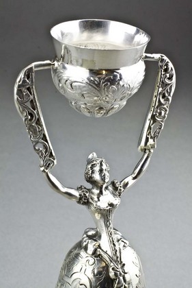 Antique German Silver Marriage (or Bridal) Cup - also called Wager Cup